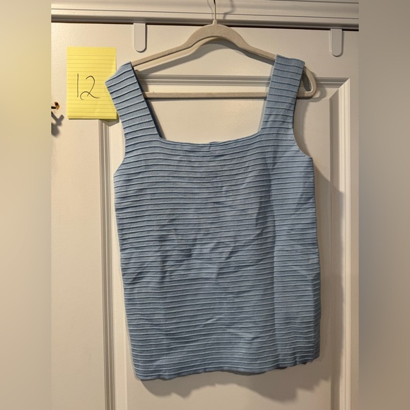 Blue Ribbed Tank Top - Picture 4 of 4